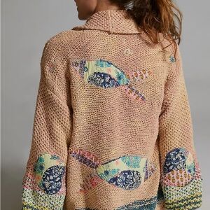 Anthropologie Pilcro The Good Omen fish cardigan sweater